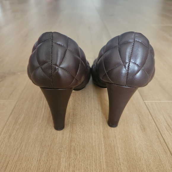 Bottega Veneta dark brown leather heel pump - Picture 4 of 7